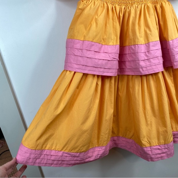 English Factory Dress M Clementine Punch Mini Puff Sleeve Smocked Tiered Preppy - Picture 6 of 13